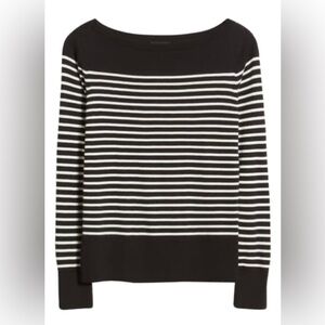 Halogen striped bateau tneck long sleeved sweater size XL